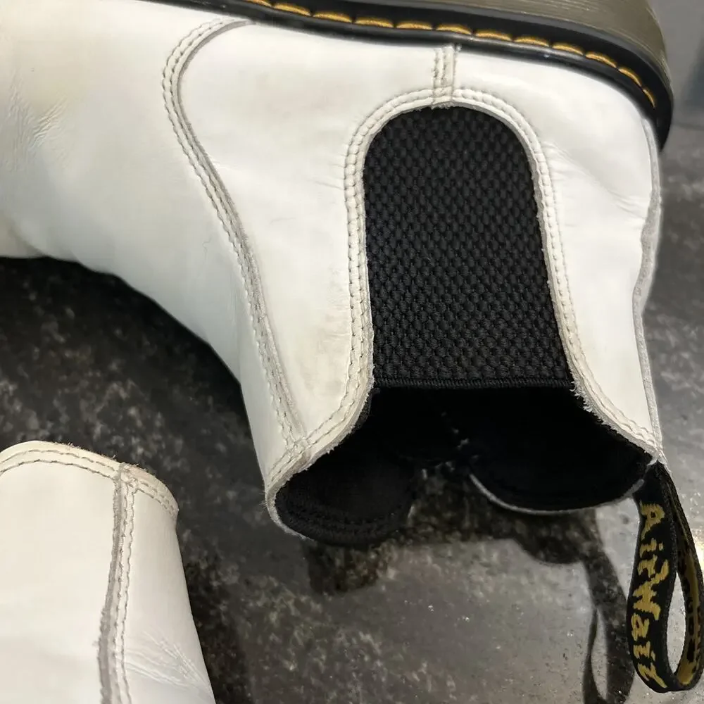 Dr. Doc Martens Chelsea Boots Kids Size 3 White 2976 Quad Platform